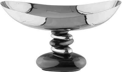AlSaif Gallery Steel Serving Platter, 32 x 17 x 19 cm - Silver product image 1
