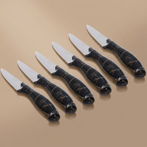 طقم سكاكين استيل السيف غاليري، 6 قطع - أسود product image