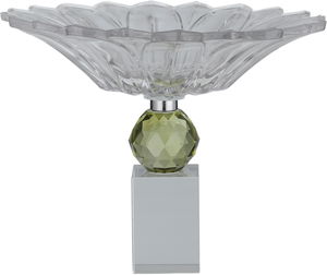 صحن تقديم حلا السيف غاليري، 23x23x19 سم، قاعدة عسلي، منقوش - شفاف product image 2