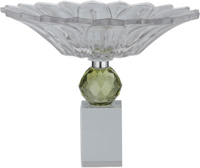 صحن تقديم حلا السيف غاليري، 23x23x19 سم، قاعدة عسلي، منقوش - شفاف product image 2