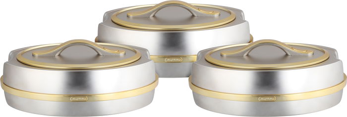 Al Saif Gallery Kanda 2 Case Set, 3 Pieces, Steel Inner Case, Oval - Silver Gold product image 1