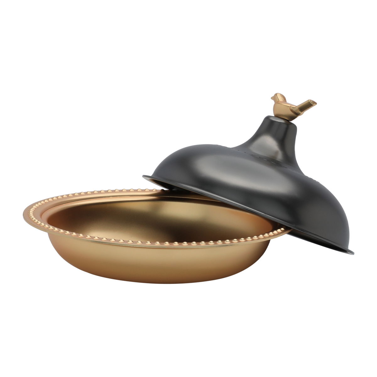 Round Tamriya with bird cover, steel Al Saif Gallery, 13x13x7 cm - gold product image 3