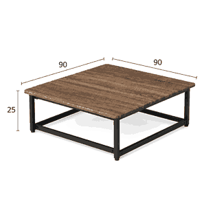 طقم طاولات خشب MDF و معدن، 5 قطع - بني اسود product image 2