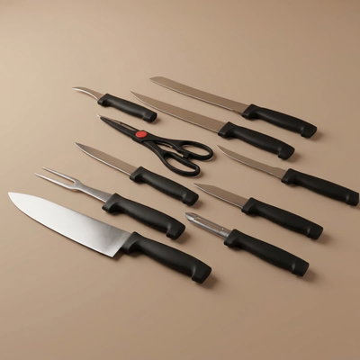 طقم تقطيع استيل السيف غاليري، 10 قطع - اسود product image 1
