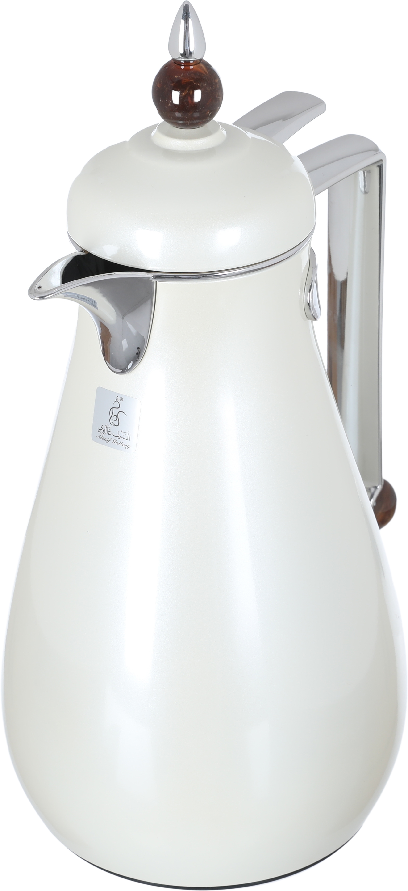 Al Saif Gallery Crystal Thermos Set, 1/0.7 litre, tofaria, thermal glass inner container, stainless steel outer shell - pearl product image 7