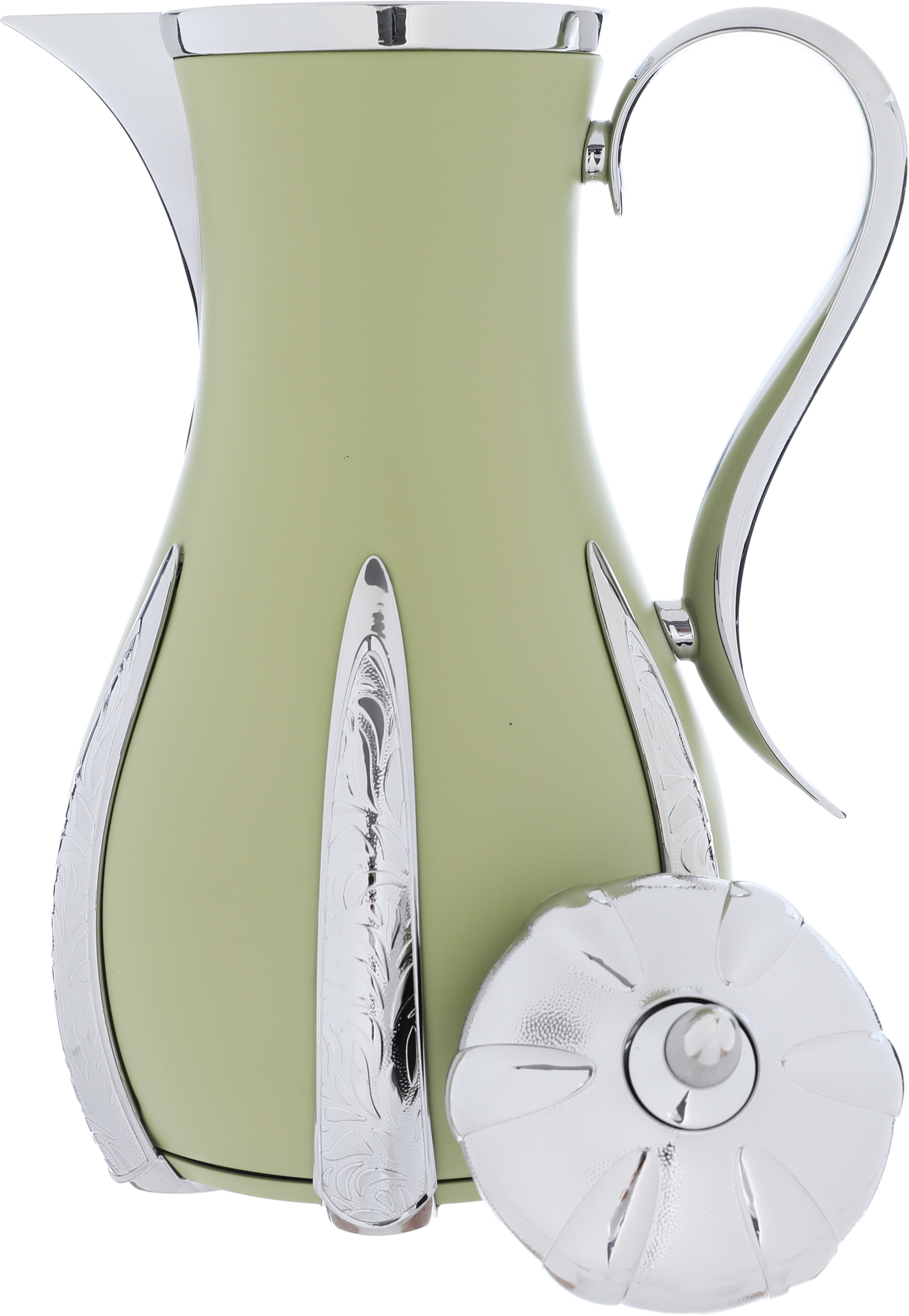 Al Saif Gallery Sana thermos set, 1 liter, thermal glass inner container, steel outer shell - light green product image 5
