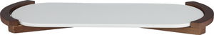 صحن تقديم بورسلان ون مور، 28x12x2.5 سم، بيضاوي، يد خشب - أبيض بني product image