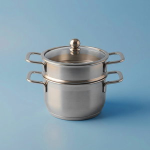 Al Saif Gallery Steam Pot, 12cm, Compact Round - Silver product image