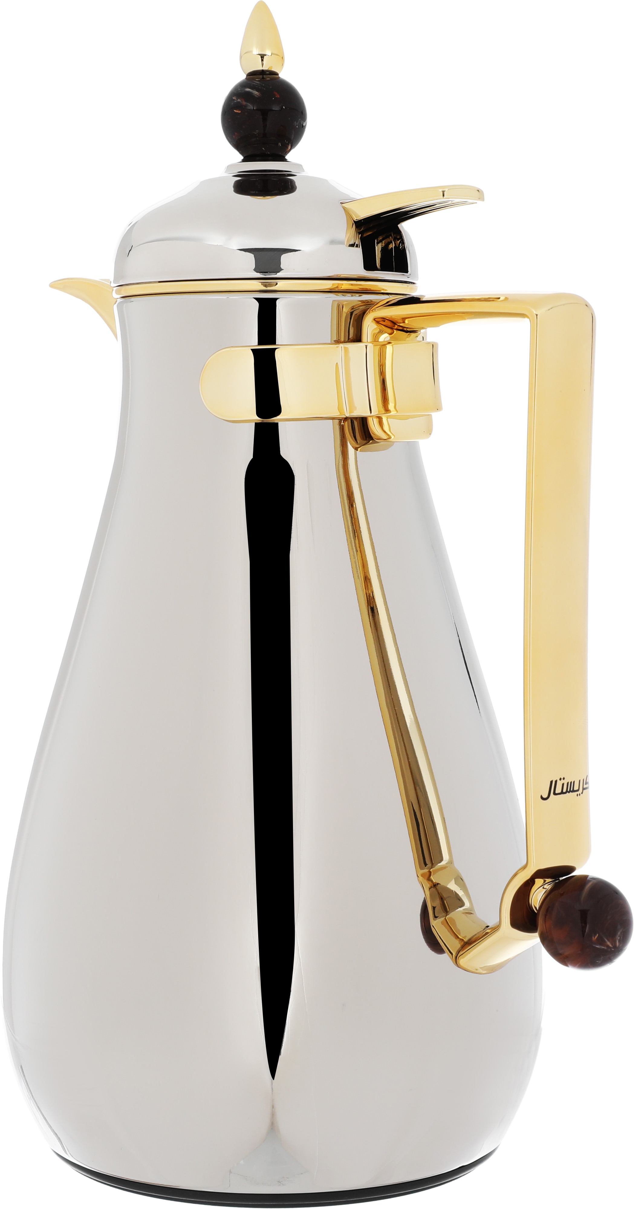 Al Saif Gallery Crystal Thermos Set, 1/0.7 liter, tofaria, thermal glass inner container, steel outer shell - silver product image 5