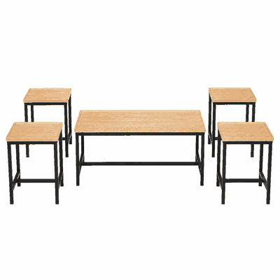 طقم طاولات خشب MDF و معدن، 5 قطع - اسود بني product image 3