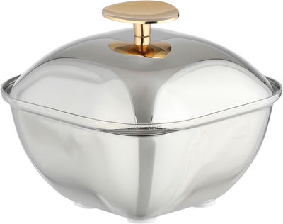 تمرية بغطاء ستانلس ستيل السيف غاليري، 10.8x10.8x8 سم، دائري - فضي ذهبي product image 2