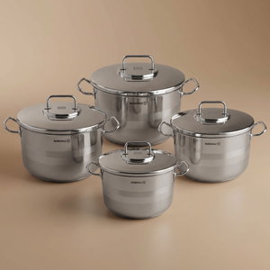 طقم قدور استيل كوركماز استرا ون، 8 قطع - فضي product image