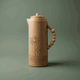 Al Saif Gallery Royal 7T thermos, 1 liter, leather covered, palm tree pattern, glass inner case, plastic outer body - light brown product image 1