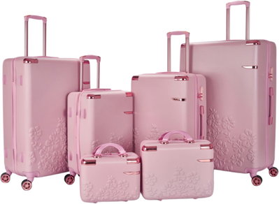 Limra ABS Luggage Set, 6 Sizes, 4 Wheels, 360 Degree Rotating, OT-3036 - Pink product image 1