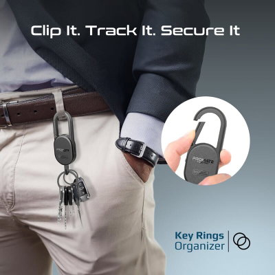 Promate Tagchain Bluetooth Keychain, 100mAh, Supports Apple Find My, Bluetooth Connectivity, IP67 Water Resistance - Black product image 3