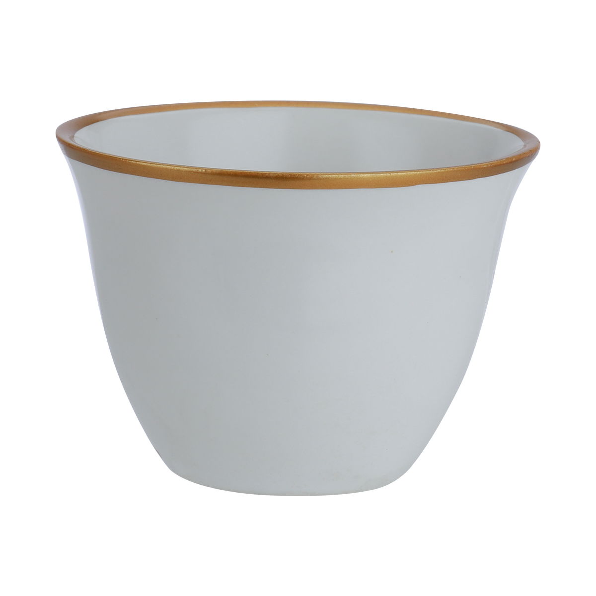 Glass jar set with porcelain cups, Al Saif Gallery, white and gold, 24  pieces transparent