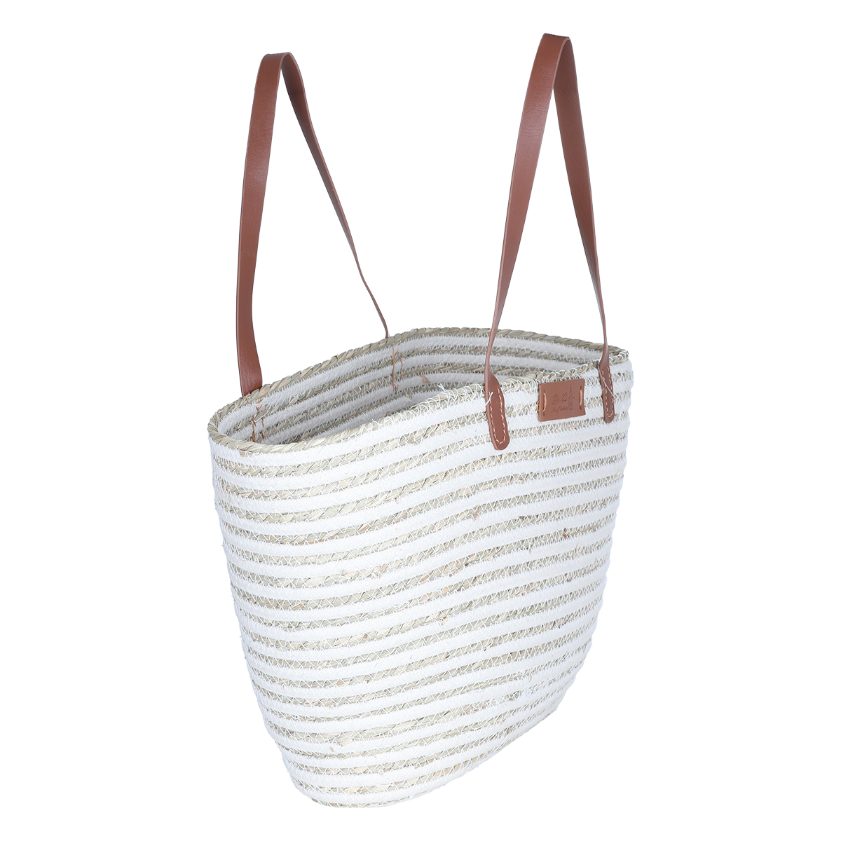 Al Saif Gallery wicker thermos bag, 48 x 28 cm - white beige product image 2