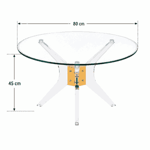 طقم طاولات زجاج و ستيل و اكرليك، 5 قطع - شفاف ذهبي product image 2
