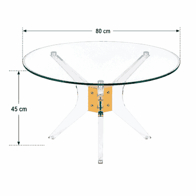 طقم طاولات زجاج و ستيل و اكرليك، 5 قطع - شفاف ذهبي product image 2