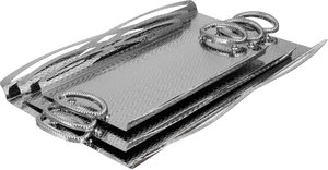 طقم طوفريات تقديم ستانلس ستيل، 3 قطع، منقوش، مقبض معدني - فضي product image 2