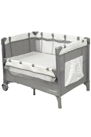 سرير اطفال فان مومنت، 100×70 سم، قابل الطي - رمادي product image 2