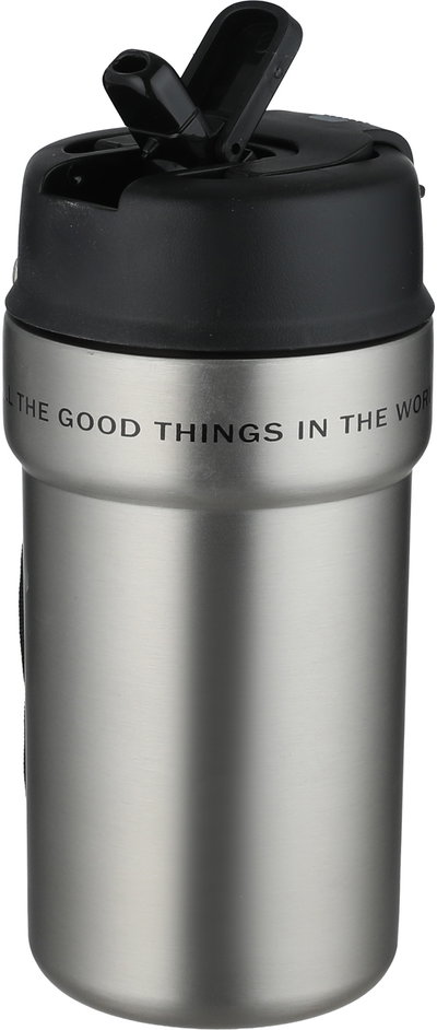 كوب حافظ للحرارة ستانلس استيل السيف غاليري، 550 مل، غطاء بلاستيك - فضي أسود product image 4