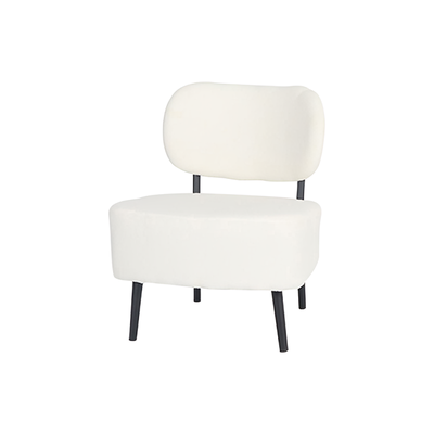 Modern Metal Chair, 72×58×64 Cm, Boucle Fabric - White product image 3