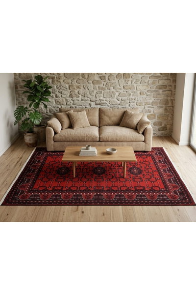 سجادة بوليستر سجادتي، 160×230 سم، نقشة سمرقند - أحمر product image 5