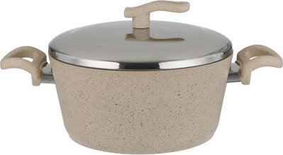 طقم قدور جرانيت مستر كوك، 18 قطعة، غطاء ستانلس ستيل - بيج product image 10