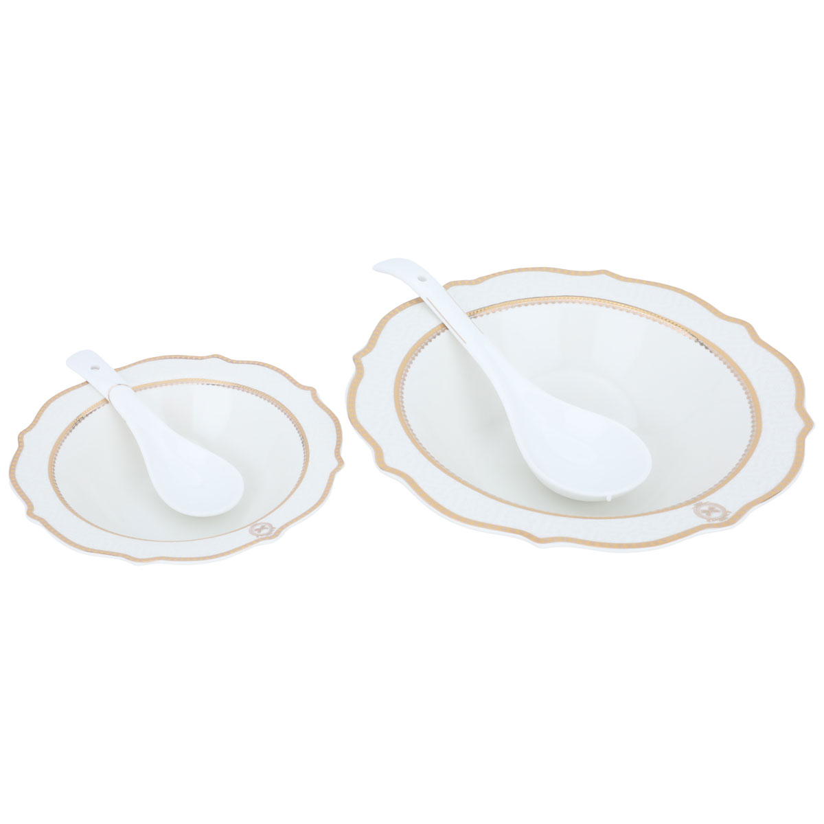 Al Saif Gallery porcelain dining set with golden pattern, 65 pieces - white product image 6