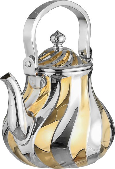 طقم دله و ابريق سميراء استيل سيف بلص، 0.9/1.6 لتر - فضي ذهبي product image 5