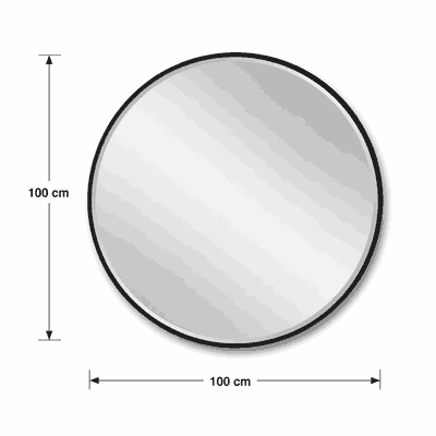 مراية دائرية زجاج، 100×100 سم، اطار معدن - اسود product image 3