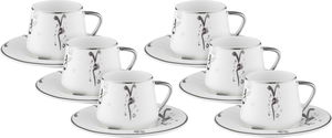 طقم فناجين قهوة تركي بورسلان السيف غاليري، 12 قطعة - ابيض رمادي product image