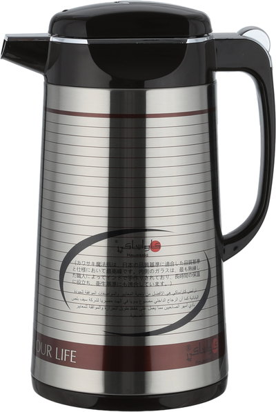 Kawasaki Thermos, 1.9 L, Glass Inner Lining, Stainless Steel Exterior - Brown/Silver product image 2