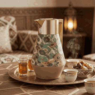 ترمس ليديا برو إفرست، ورد ألوان يد ذهبي، 1 لتر، حافظة داخلية زجاج حراري - وردي product image 2