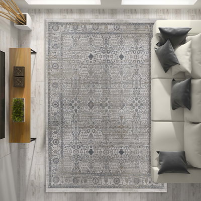 سجادة بولي بروبلين القفاري، 3×4 متر - كريمي رمادي product image 1