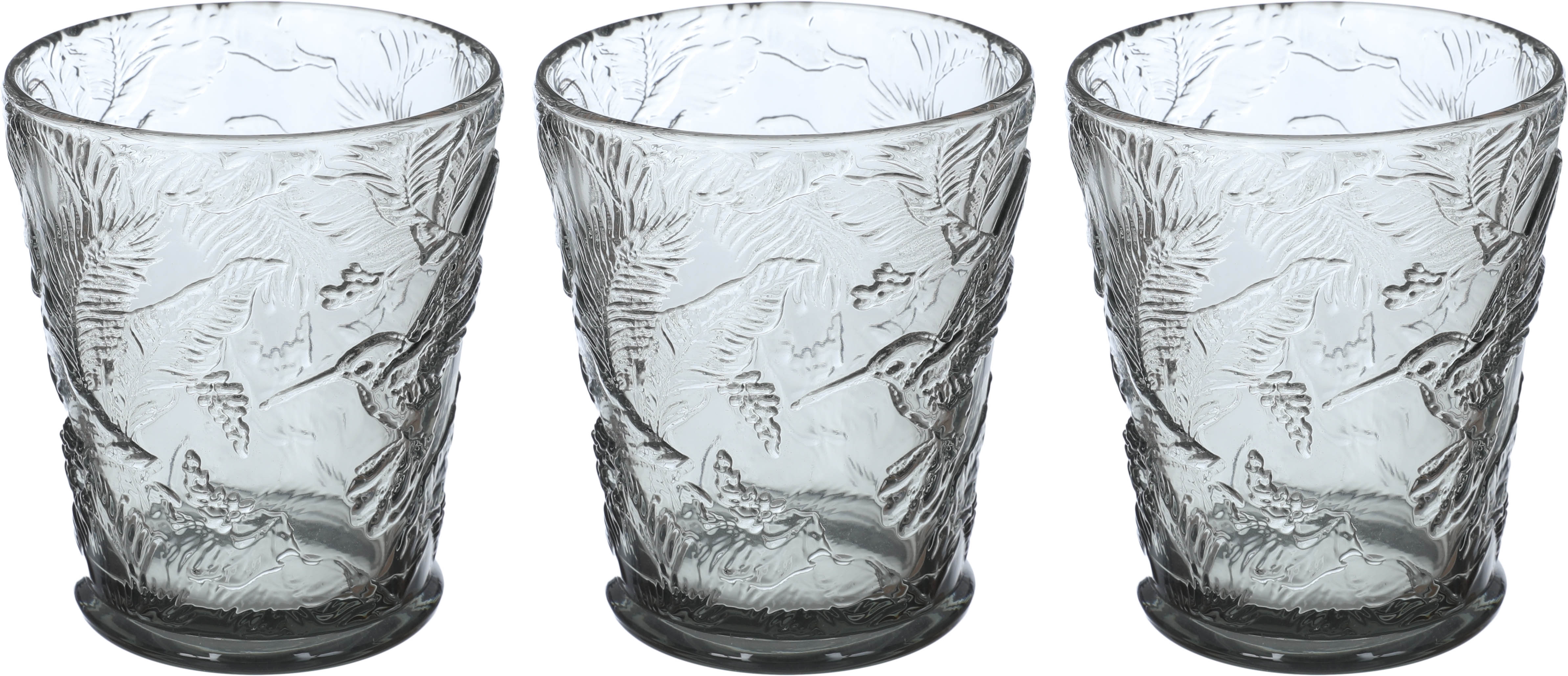 Al Saif Gallery glass cups set, 3 pieces - transparent grey product image