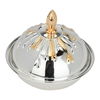 Steel Tamriya   with gold embossed cover Al Saif Gallery, 14.7x14.7x7.2 cm, round - silver product image 1