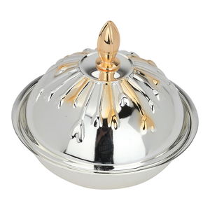 Steel Tamriya   with gold embossed cover Al Saif Gallery, 14.7x14.7x7.2 cm, round - silver product image