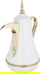 Al Saif Gallery Nouf thermos set, 0.7 / 1 liter, 2 pieces, thermal glass inner container, stainless steel outer shell - golden white product image 4