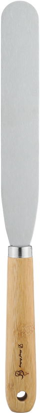 مكشطة كريمة ستانلس ستيل خشب السيف غاليري، يد خشبي، 34x3 سم - فضي خشبي فاتح product image 3