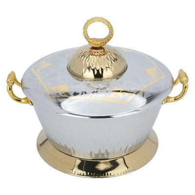 Amira EstelleAl Saif Gallery food container, 5 liters, round, with a gold-silver base and handle product image 2