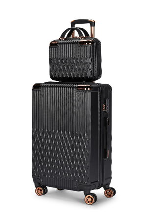 طقم شنط سفر ABS ليمرا، 5 مقاسات، 4 عجلات، زاويه 360 درجة، LMA-1723 - أسود product image 2