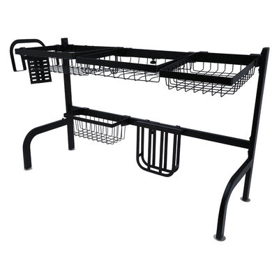 Al Saif Gallery steel dish stand, two levels - black product image 1