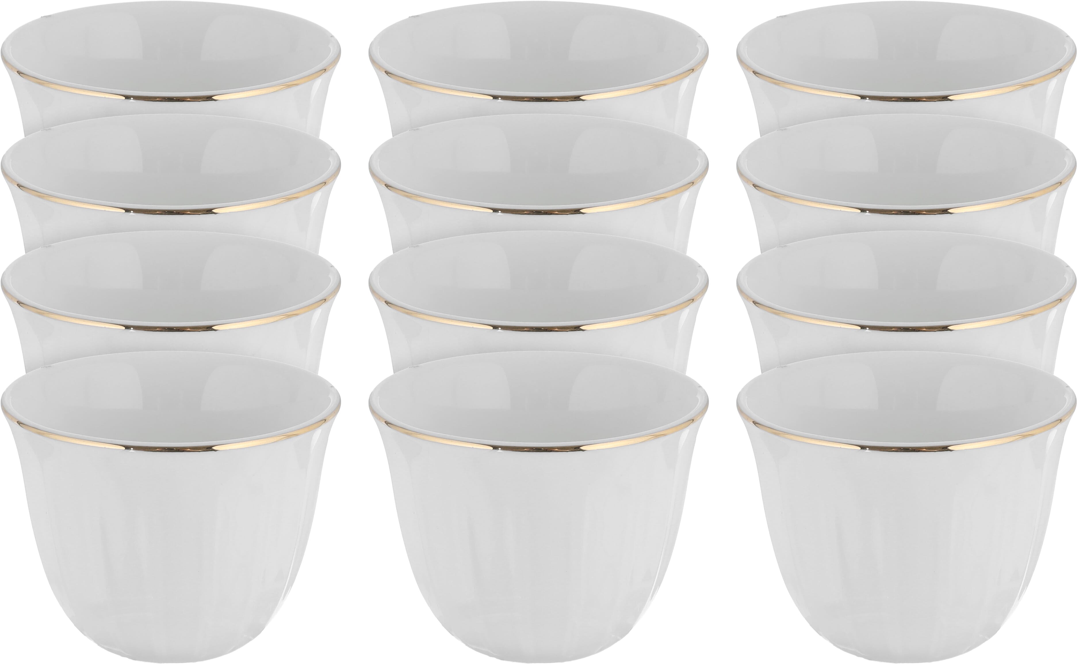 طقم فناجين قهوة عربي بورسلان السيف غاليري، 12 قطعة، 80 مل - أبيض product image