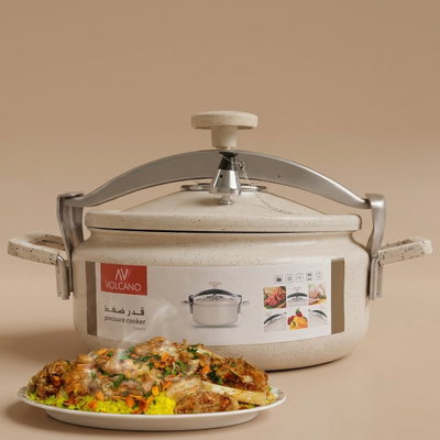 Al Saif Gallery Volcano Granite Pressure Cooker, 5.7 L, Metal Handle - Beige product image 1