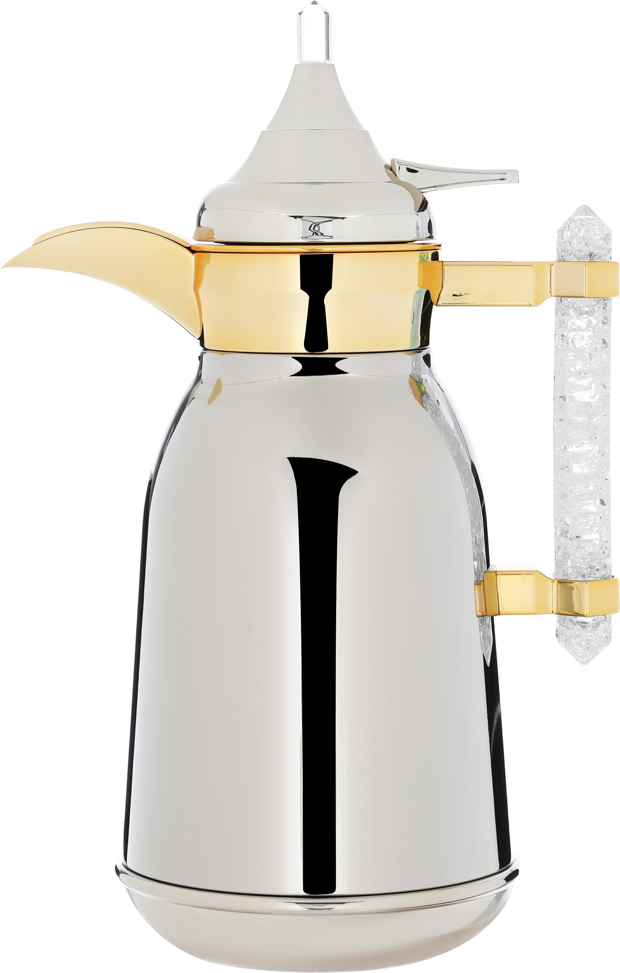 Al Saif Gallery Shahd Steel Thermos Set, 1 Liter/0.75 Liter, 2 Pieces - Silver product image 2