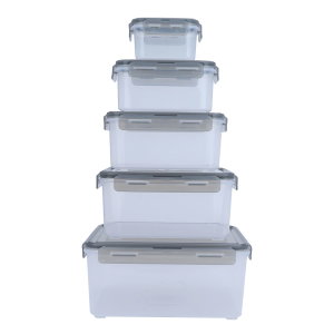 Al Saif Gallery plastic box set, rectangular, 5 pieces - transparent product image 2