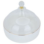 Al Saif Gallery Porcelain Sweet Dish, 18X18X14 Cm, With Acrylic Cover - White product image 1