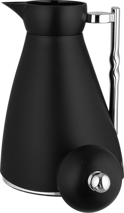 Noor Plastic Glory Thermos, 1 Liter, Glass Inner Container, Push Button, Silver Handle - Black product image 5